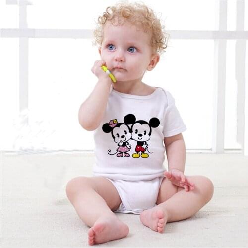 Mickey Mouse Print Baby Rompers New Fashion Summer Newborn Jumpsuit Bodysuits Minnie Baby Boys Girls Cartoon Toddler Onesie