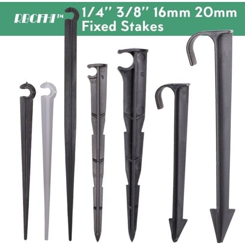 1/4'' 3/8'' 16mm 20mm Fixed Stakes For 4/7mm 8/11mm Pe Pvc Hose Tubing Micro Drip Irrigation Hold-Down Anchor Stakes