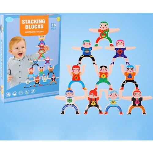 Hercules Acrobatic Troupe Villain Children Puzzle DIY Building Blocks Stacking Balance Parent-child Interactive Kids Toy