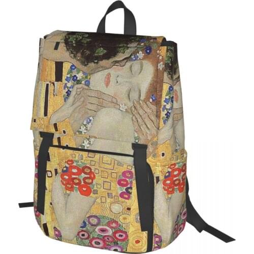 Gustav Klimt,The Kiss Backpack for Girls Boys Travel RucksackBackpacks for Teenage school bag