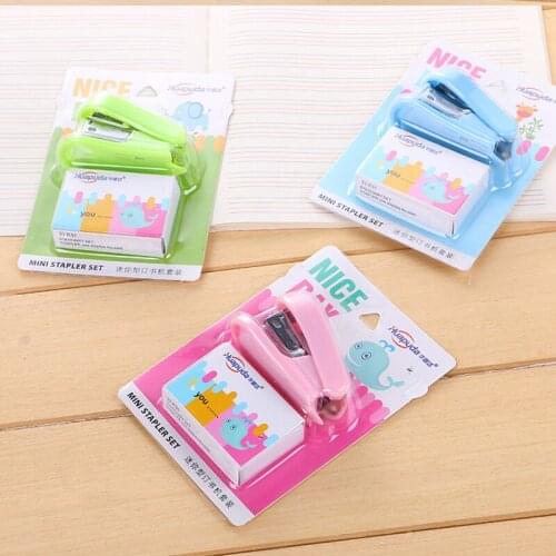 Huapuda Cute Mini Stapler and Staples 24/6 Useful Small Stapler Staples Set Students Paper Binding Stationery Tools Supplies 353