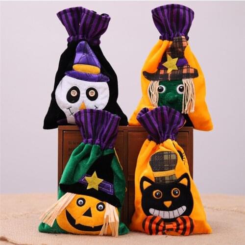 Colorful Halloween Candy Bag Gift Bags Pumpkin Trick or Treat Bags Sacks Hallowmas Gift For Kids Event Party Supplies Decoration