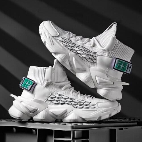 Summer Men Casual Sneskers Knit Platform Sport Running Shoes Men Tennis Shoes Male Walking Jogging Training Footwear 39 Sneakers