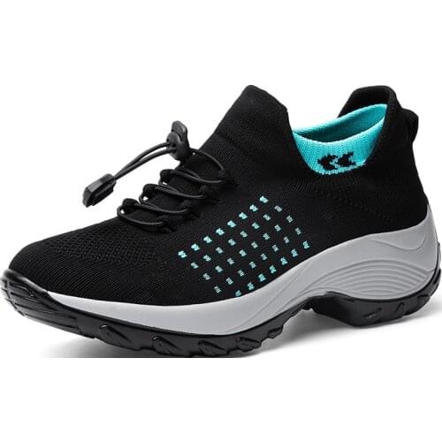 Platform Sneakers Women Sock Shoes Mesh Wedges Casual Shoes Big Size Vulcanized Shoes Woman Jogging Sports Shoes Tenis Feminino