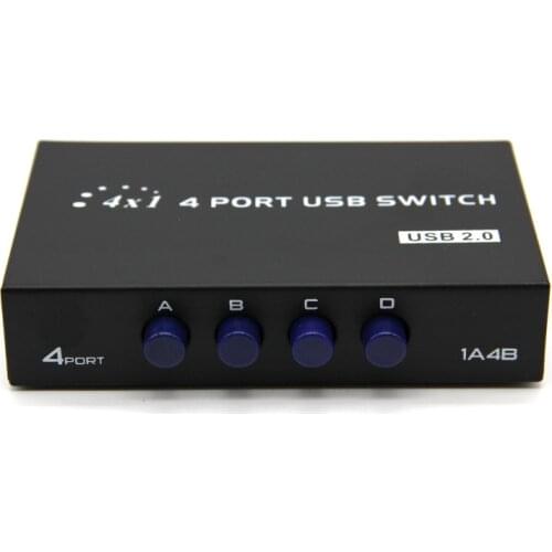 Newest KVM Video Switch Splitter 4 Port VGA SVGA Video HD Signal Amplifier Booster Splitter Sharing Box for PC