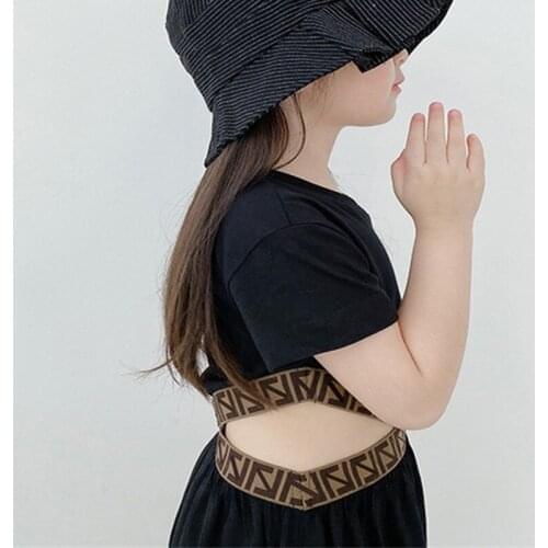 Summer Girls Korean Version Fashion Dress Girls Western Style Short Sleeve O Neck Clothes