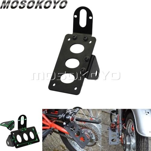 Motorcycle Cafe Racer Taillight Bracket Support Alex Mount License Plate Holder for Harley Chopper Bobber Scrambler