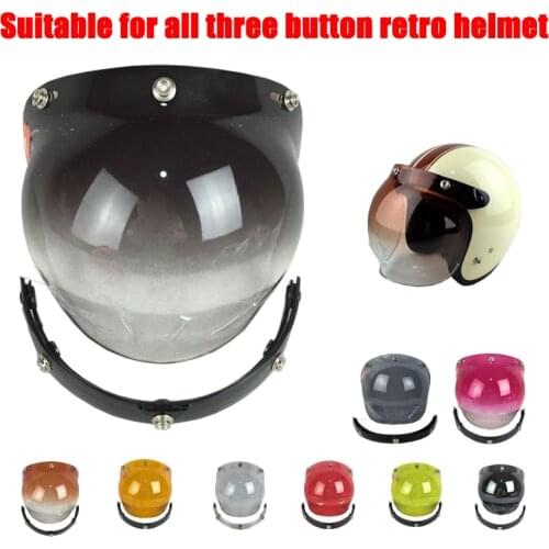 Motorcycle Vintage Helmet Bubble Visor Lens General 3 Button Visors Mirror Glasses Shield Retro Motorcycle Helmet Goggles