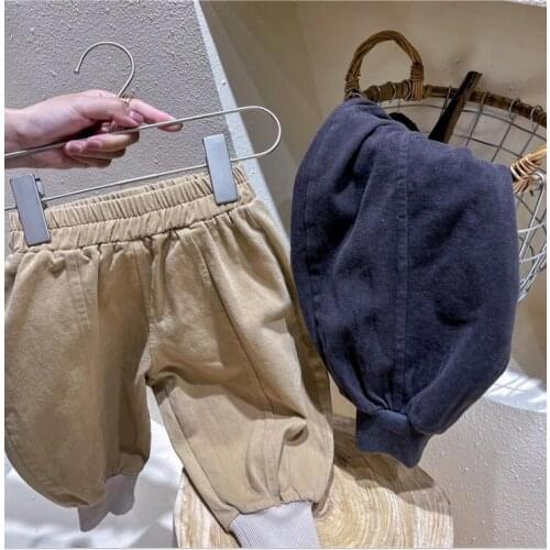 2021 new girls boys long pants cotton autumn cool kids harem pants