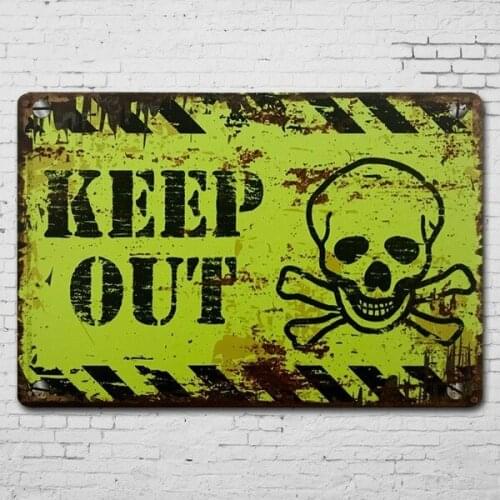 Warming Sign Keep Out Vintage Tin Signs Craft Tin Sign Metal Painting Antique Iron Poster Bar Pub Signs Wall 20x30 Cm