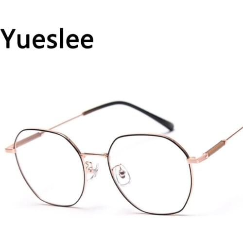 49436 Metal Retro Polygon Glasses Frame Men Women Optical Fashion Computer Eyeglasses