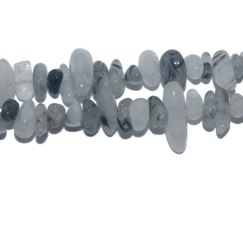 Wholesale 12-18 MM Stick Shape Natural Black Rutilated Quartz Stone Beads For Jewelry Making DIY Necklace Bracelet Material