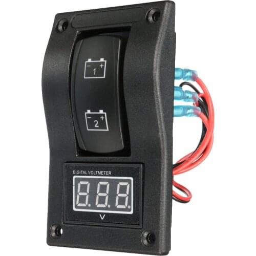 Great Performance Car Dual Battery Test Panel Rocker Switch LED Voltmeter