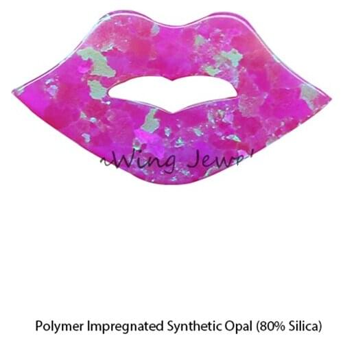 50PCS/lot Factory wholesale price opal pink sexy Lip 15*8mm Synthetic Fire Opal Necklace