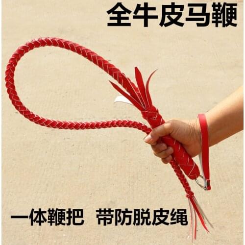 Pure Leather Bag Mail Whip Martial Arts Self-defense Whip Film And Television Props Riding Crops