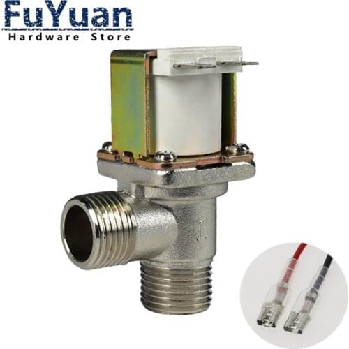 RO Large Direct Drinking Fountain Water Inlet Solenoid Valve 220V 24V 12V Copper Valve Right Angle DN15 G1/2 External Thread