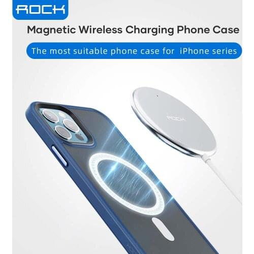 ROCK Magnetic Case For iPhone 12 Pro Max Cover Anti-knock Matte Bumper Case For iPhone 12 Pro Translucent Adsorption Coque Cover