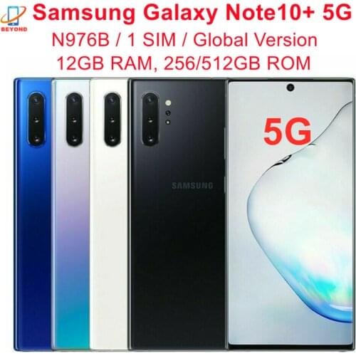 Samsung Galaxy Note10+ Note10 Plus 5G N976B Global Version 6.8" 256GB ROM 12GB RAM Octa Core Exynos 9825 Original Cell Phone