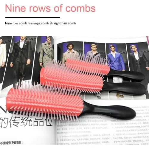 Removable Hair Comb 9 Rows Styling Hair Brush Straight Curly Hair Detangling Brush Scalp Massage Hairbrush for Women Home Salon