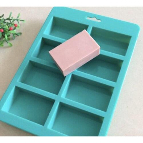 Silicone mould 8 cavity cuboid shape soap mold handmade clay resin craft mold tools 50ml each cavity