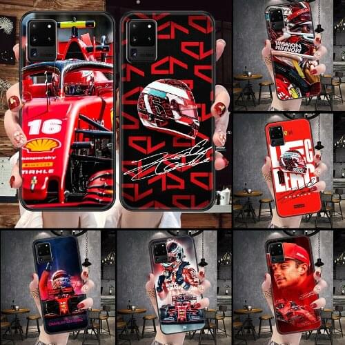 Charles Leclerc F1 16 Phone case For Samsung Galaxy Note 4 8 9 10 20 S8 S9 S10 S10E S20 Plus UITRA Ultra black tpu Etui silicone
