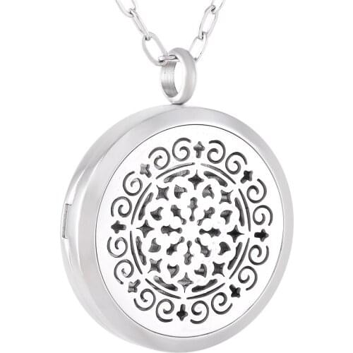 Steel Perfume Essential Oil Diffuser Locket Necklace Pendant Free 12 pads