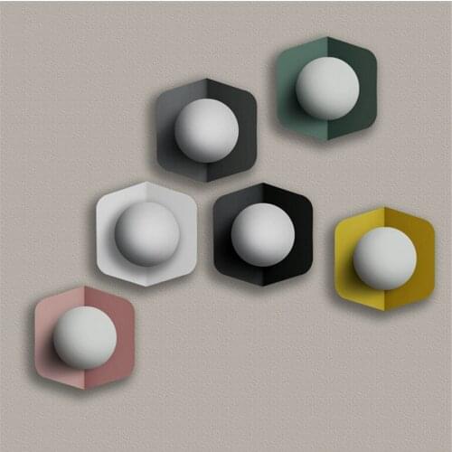 Nordic Macaron LED Glass Wall Lamps Modern Creative Dining Living Room Bedroom Sconces Wall Lighting Children Room Light Fixture