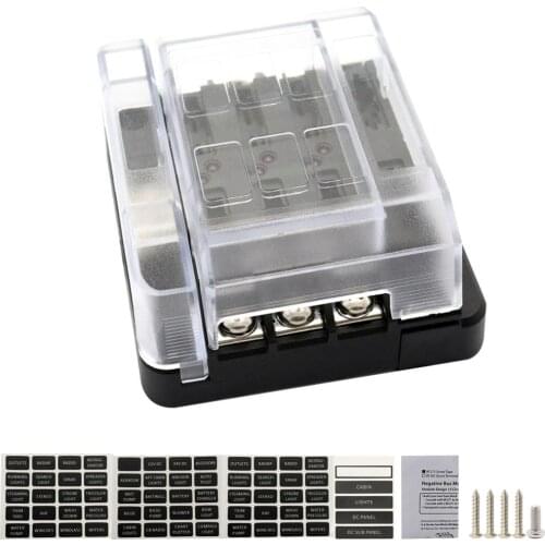 Car RV yacht universal 6P modular fuse box (screw models) + with identification stickers * 4 sheets + 4 mounting screws 32V/DC