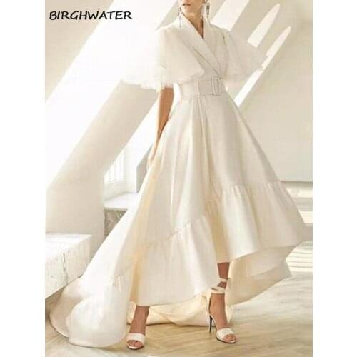 Women Dress Summer Temperament Party Sexy Dresses Ladies Short Sleeve High Waist Large Hem Maxi Dresses Plus Size 2021