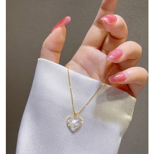 Vintage Simple Tiny Heart Pendant Necklaces For Women Fashion New French Romantic Style Clavicle Chain Bohemian Collar Statement