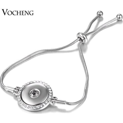 10PCS/Lot Vocheng Ginger Snap Charms Adjustable Bracelet 18mm Button Snake Chain Jewelry NN-614*10 Free Shipping