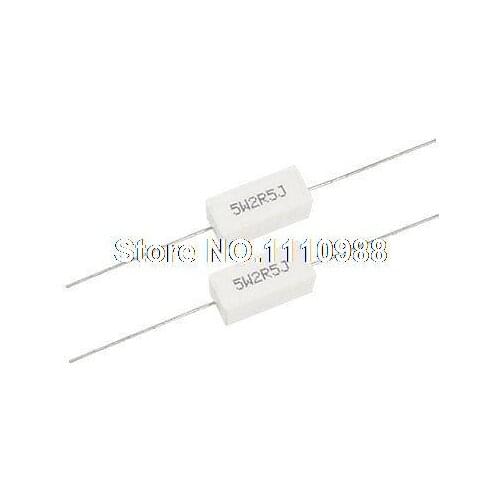 10pcs Wire Wound Ceramic Cement Resistor 5W 2.5 Ohm 5