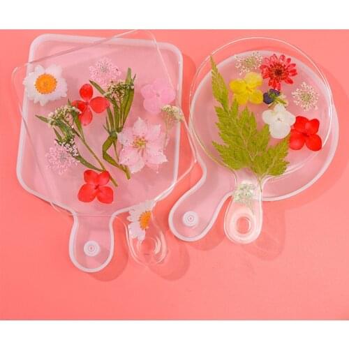 2pcs Transparent Fluid Coaster Resin Casting Molds Silicone Epoxy Jewelry Pendant Agate Making Mould Tool Home DIY Accessory