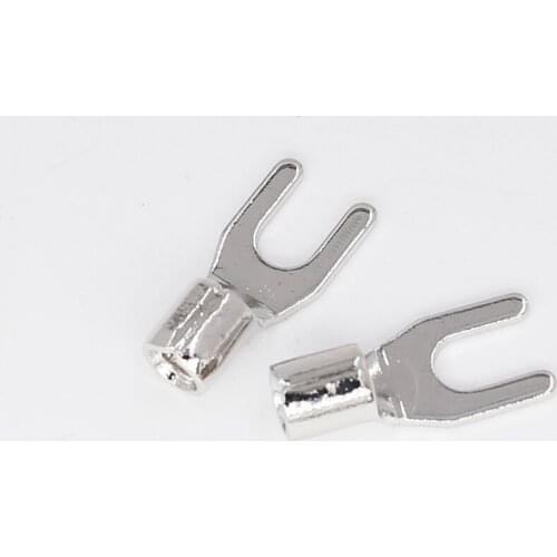 8Pcs SY1533 Brass With Rhodium Plated Y Spade Connector Plug