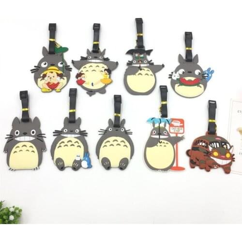 Anime MY NEIGHBOUR TOTORO Model Doll Keychain Totoro Travel Accessories Cartoon PVC Luggage Tag Hang Trunk Cards For Gifts