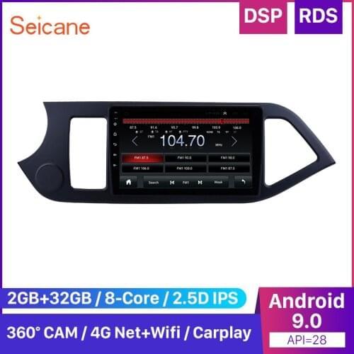 Seicane Android 10.0 9" 2din Car Stereo Multimedia Player for KIA PICANTO Morning 2011 2012 2013 2014 Auto Radio GPS Navigation