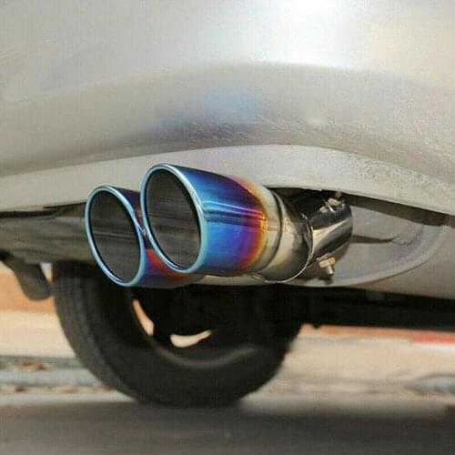 Car Exhaust Pipe Muffler Tail Pipe Universal OD 38MM to 54MM Stainless Steel Dual Tail Throat Muffler Modification Accessories