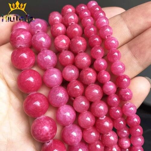 Natural Stone Red Chalcedony Jades Beads Round Loose Beads For Jewelry Making DIY Ear Charm Bracelet Accessorie 15'' 6/8/10/12mm