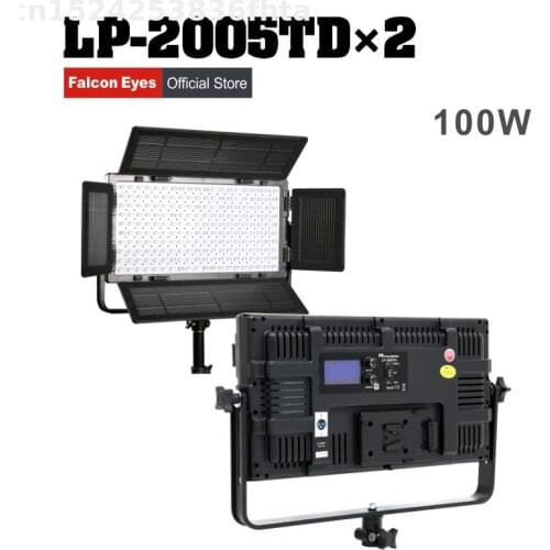 Falcon Eyes 100W Bi-Color LED Video Studio Panel Light Photo Fill Lamp Photography Continuous Lighting LP-2005TD Kit Set
