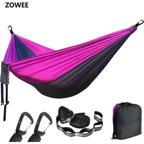 2019 Dropshipping Parachute Nylon Camping Hammock Outdoor Camping Hammocks Double Person Portable Swing Hammock