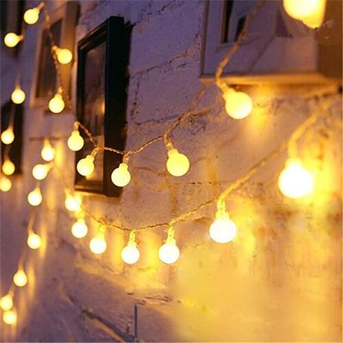 5M 10M 20M 30M 50M Cherry Balls LED Fairy String Lights EU 220V 110V Operated Wedding Christmas Outdoor Room Garland Decoration