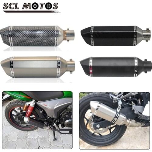 SCL MOTOS 1PC 51mm AK Motorcycle Exhaust Pipe Muffler For gy6 gsr 600 msx125 crf 230 cb650f Motorbike Pit Dirt Bike Moto Racing