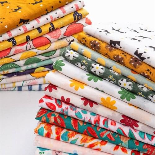 Cotton Printed Fabric Summer Baby Pastoral Style Diy Handmade Clothes Pure Cotton Artificial Cotton Cloth Cotton Fabric