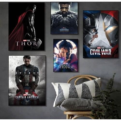 Canvas Painting Marvel Movie Avengers SuperHero Captain America Ironman Thor Star War Poster Print Wall Art Picture Home Decor