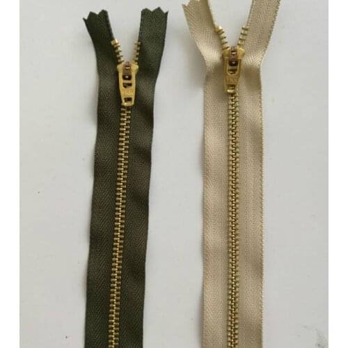 50pcs/lot Metal Ykk Zipper Close End 45# 16.5cm 6.5inches for Pants Camel Beige Army Green Tailoring Sewing Accessories
