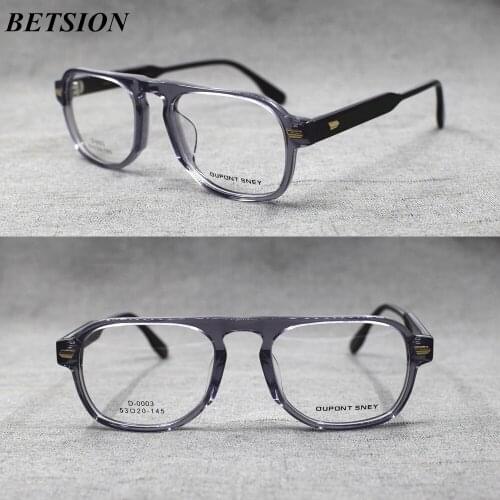 BETSION Fashion High Quality Acetate Glasses Men Women Optical Prescription Eyeglasses Vintage Glasses