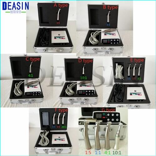 Dentist excellect kit dental micro motor kit contra angle 10:1 hand piece low speed Multiple select With aluminum box