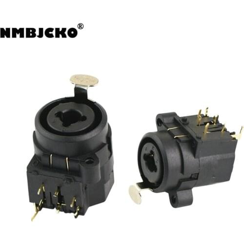 NMBJCKO 50pcs/lot Combo sheet 1/4' 6.35 jack stereo female or 3 pin xlr chassis D standard wwith 90° degrees terminals for pcb