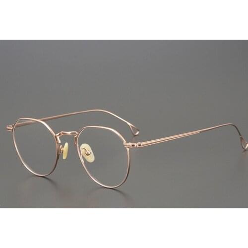 Pure Titanium glasses frame men women Vintage round Designer optical eyeglasses Myopia reading prescription clear eyewear