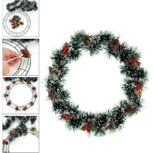 Easter Wreath Iron Ring Wedding Party Decor Supplies 20-40cm Artificial DIY Floral Hoop Crafts Valentines Day Hanging Ornament